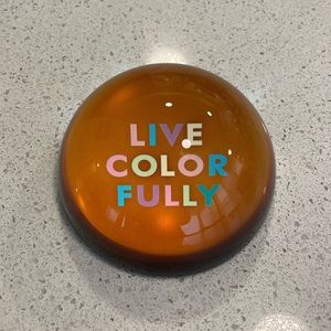 Kate Spade x Lenox Say the Word Live Colorfully Dome Paper Weight